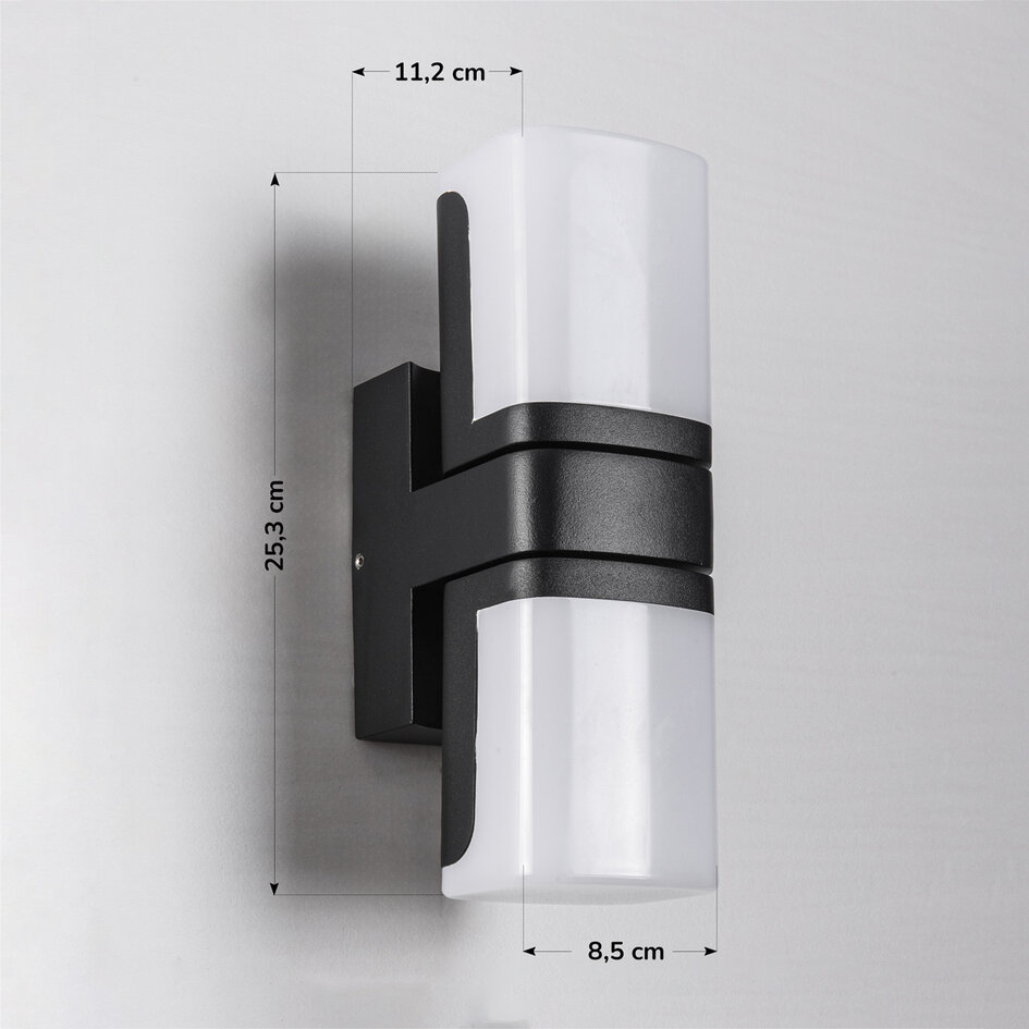 Applique d'extérieur moderne noire orientable - Bobby