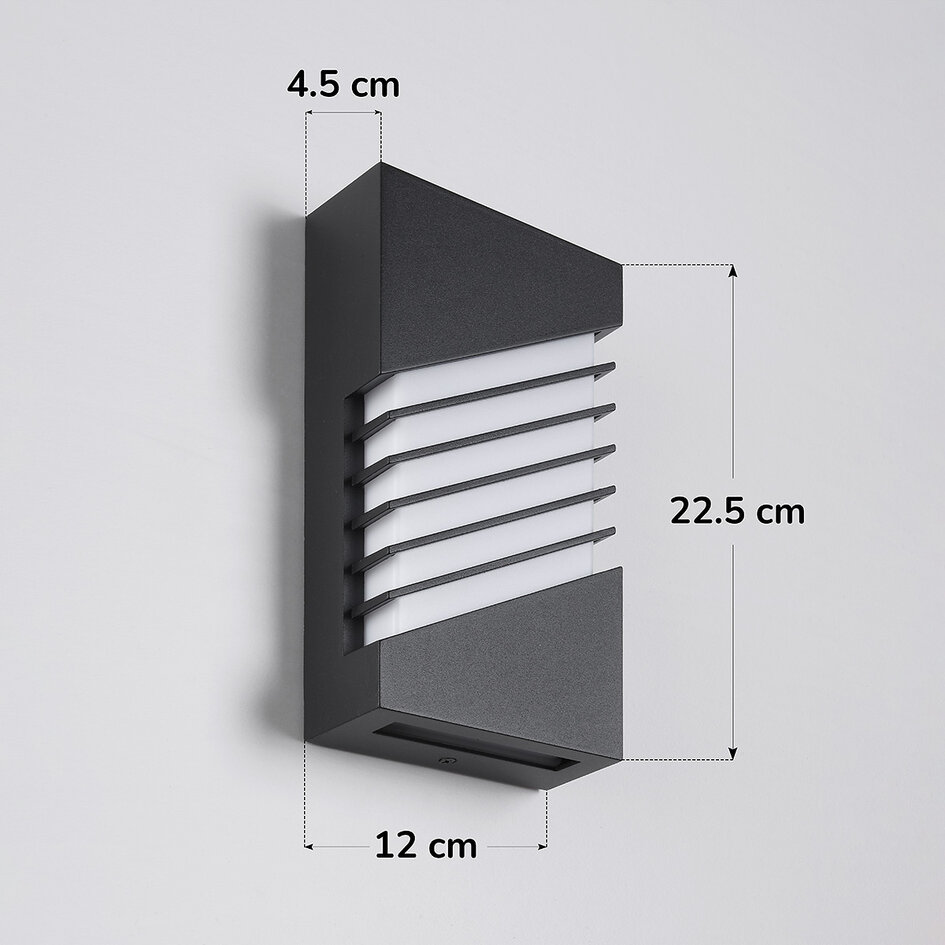 Applique extérieure IP44 noire - Dane