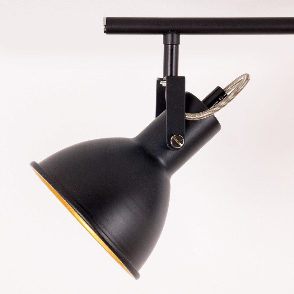 Plafonnier design noir avec or à 3 lumières - Alexis