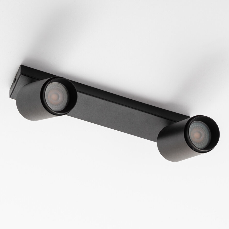 Plafonnier moderne noir mat - Dan