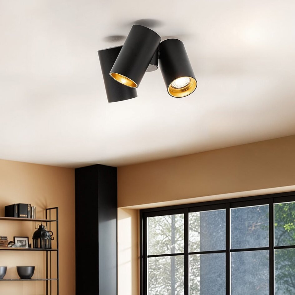 Spot encastré design noir à 3 lumières - Gus