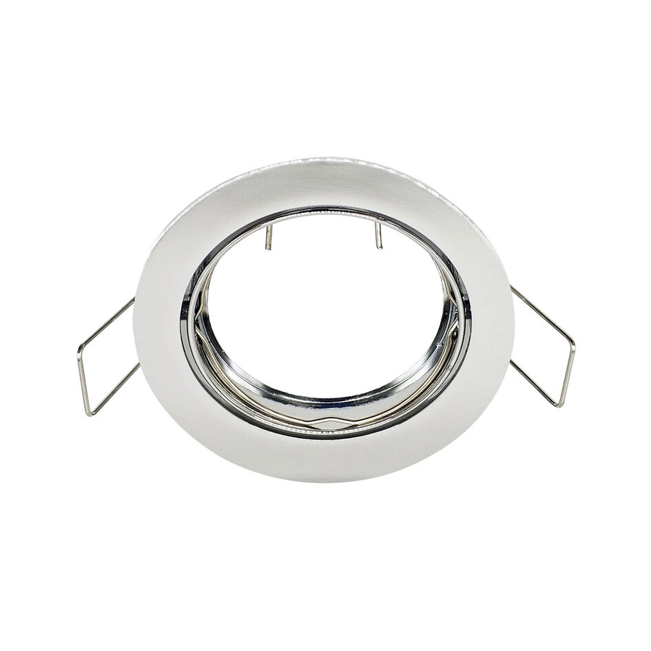 Spot encastré moderne rond inclinable argenté - Frêne