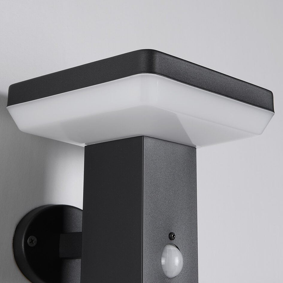 Applique d'extérieur solaire moderne Aila à détecteur - noir