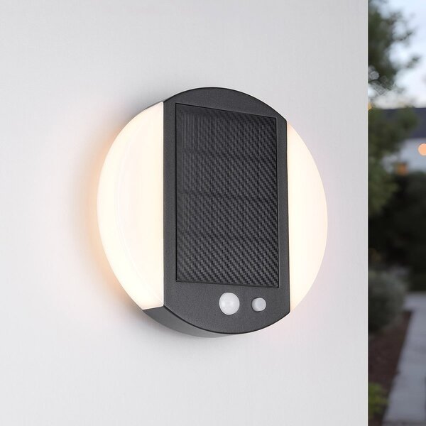 Applique d'extérieur solaire moderne Blitz à détecteur - noir