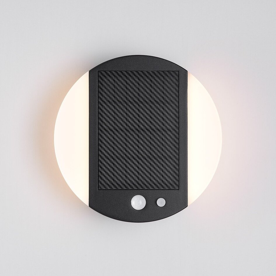Applique d'extérieur solaire moderne Blitz à détecteur - noir