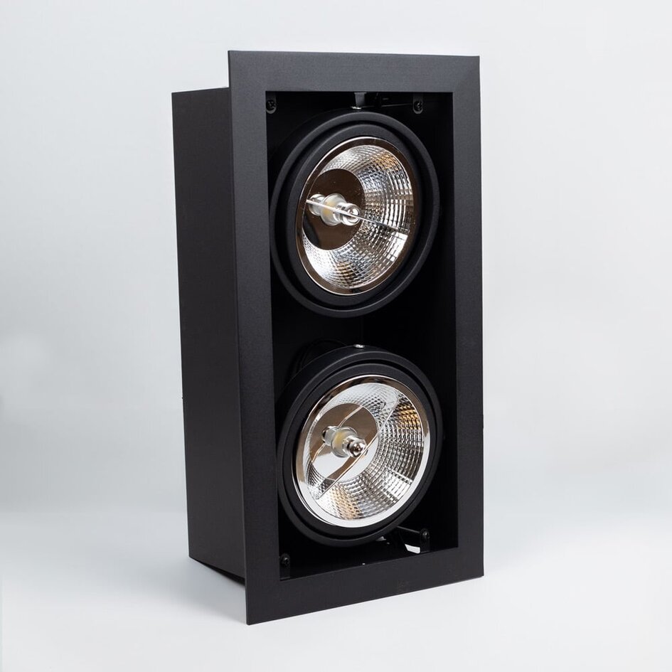 GU10 AR111 spot encastré réglable 2-lumières Jayden - noir