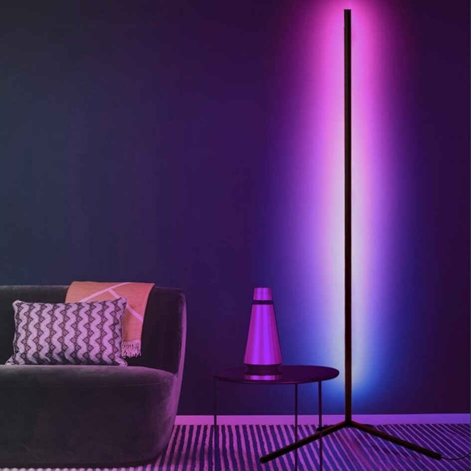 Lampadaire LED moderne avec RGB et télécommande