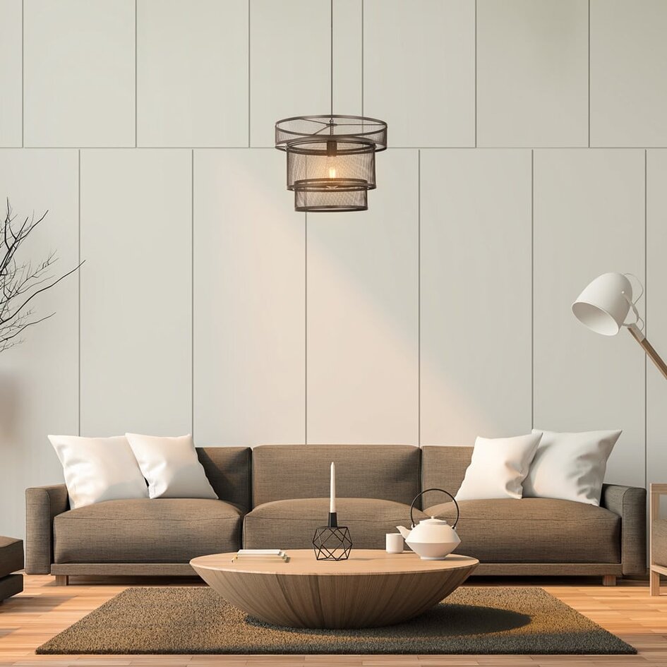 Suspension industrielle Chloe, noir mat