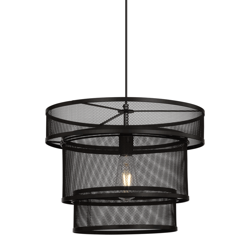 Lampe à suspension industrielle mat noir - Chloe