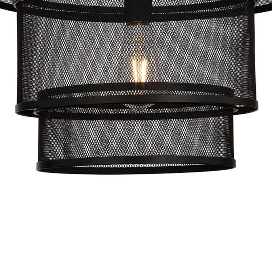 Lampe à suspension industrielle mat noir - Chloe