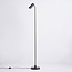 Lampadaire moderne Warren, noir mat et doré