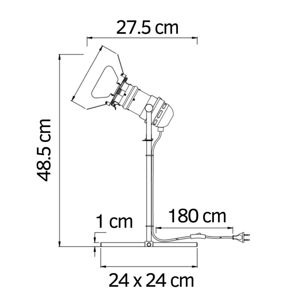 Lampe de table Cam - noir mat