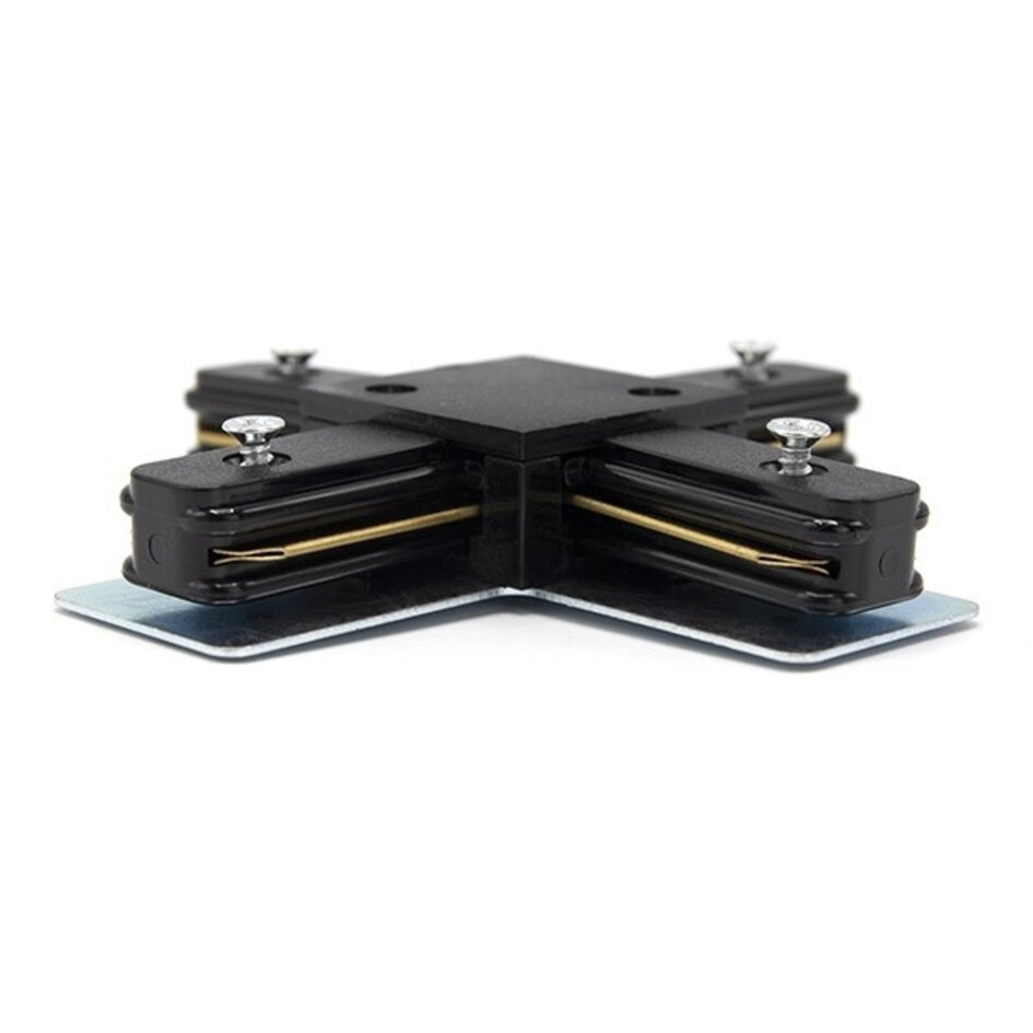 Connexion en X pour rails monophasés - noir