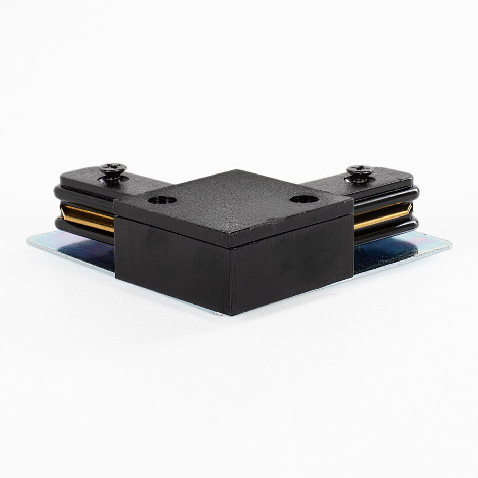 Connecteur en L pour barre conductrice monophasée - noir