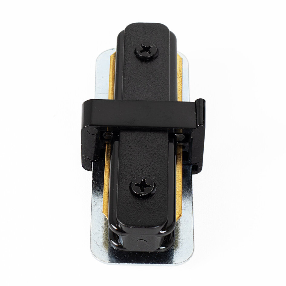Connecteur droit pour rail monophasé, noir