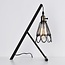 Lampe de table industrielle Marbella réglable, noire et dorée
