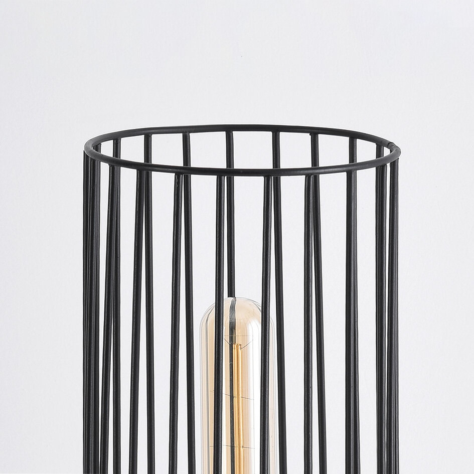 Lampe de table industrielle noire avec base robuste - Palma