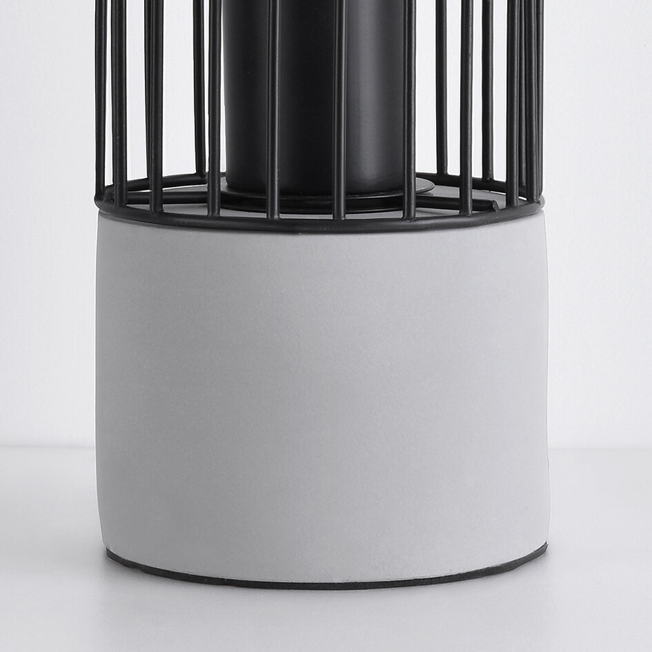 Lampe de table industrielle noire avec base robuste - Palma