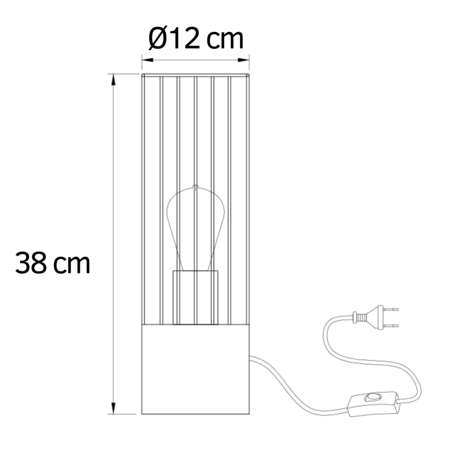 Lampe de table industrielle noire avec base robuste - Palma