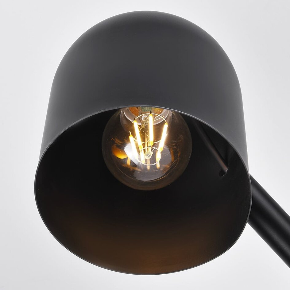 Lampe de table moderne noire avec bois - Spy