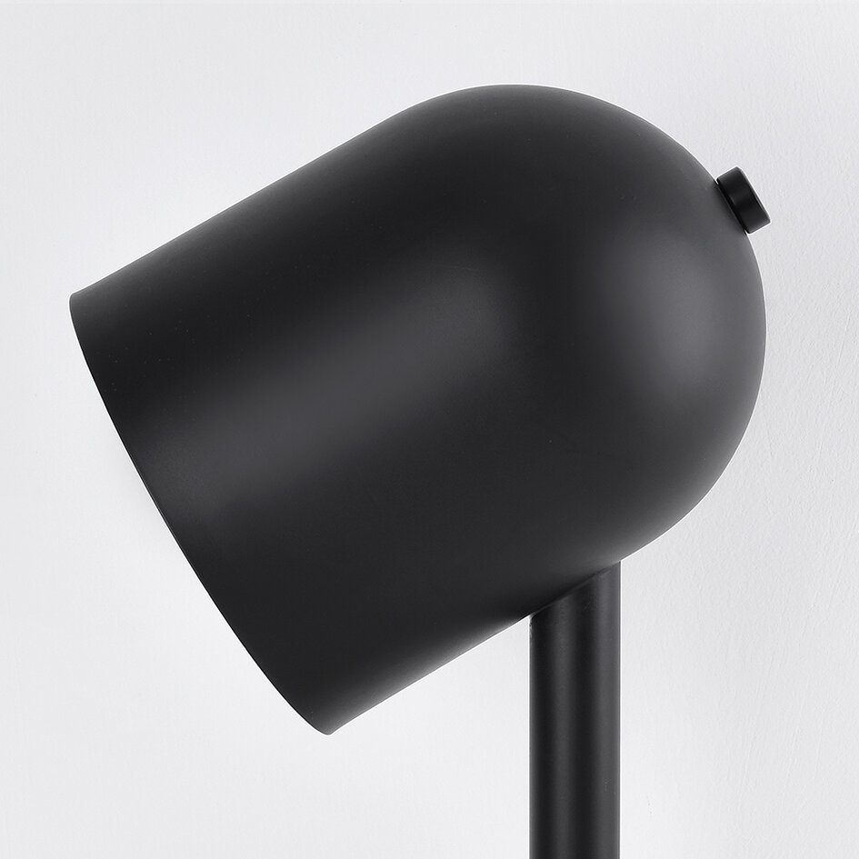 Lampe de table moderne noire avec bois - Spy