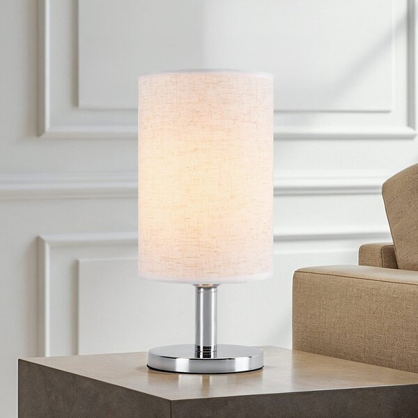 Lampe de table classique en métal avec abat-jour en tissu - Utrecht