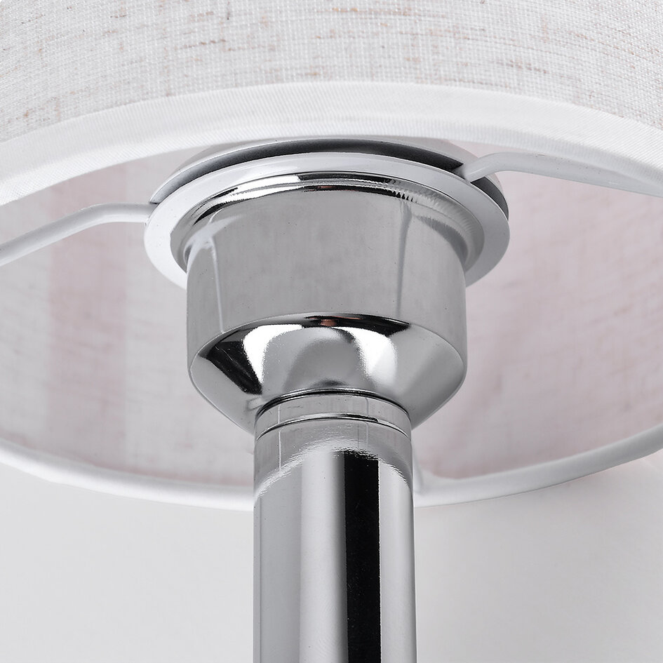 Lampe de table classique Utrecht en métal à abat-jour en tissu