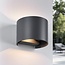 Applique murale extérieure ronde Lizzy - anthracite avec LED intégrée