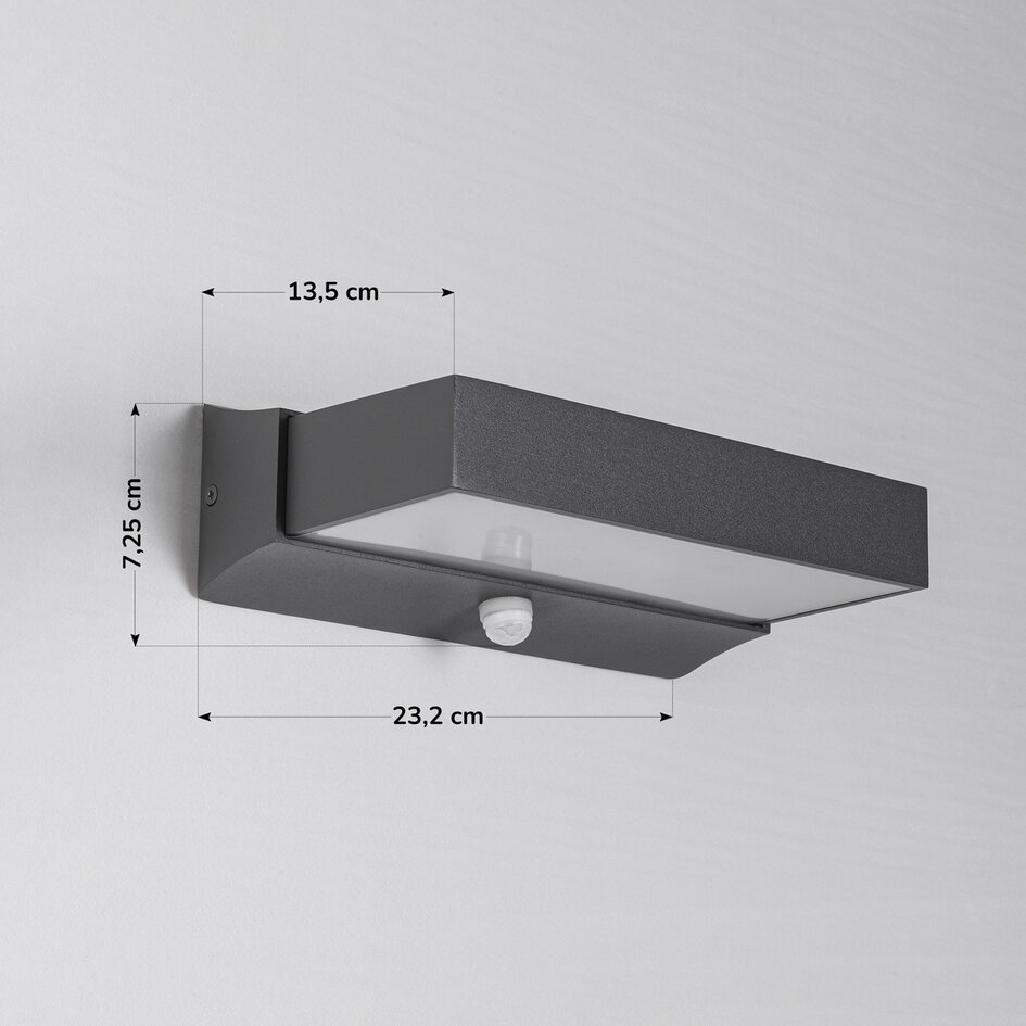 Applique murale extérieure Onyx avec détecteur - anthracite et LED intégrée