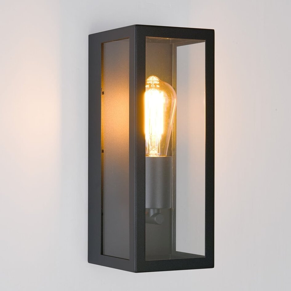 Applique extérieure Filippo - inox noir avec verre
