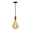 Suspension à cordon moderne argentée incl. ampoule XXL de 8,5W à 10W