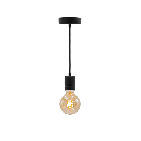 Pendentif industriel noir mat