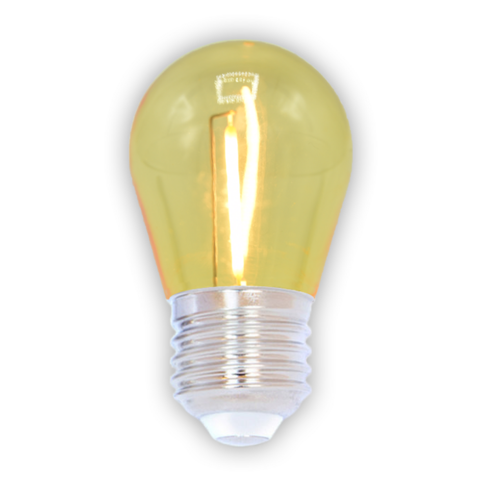 Ampoule LED guinguette, jaune,  à filament, 1 watt