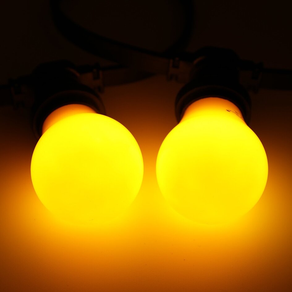 Ampoule LED guinguette jaune, 2 & 5 watts, grande enveloppe, Ø60