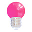 Ampoule sphérique rose 1 watt à coque standard Ø45 mm