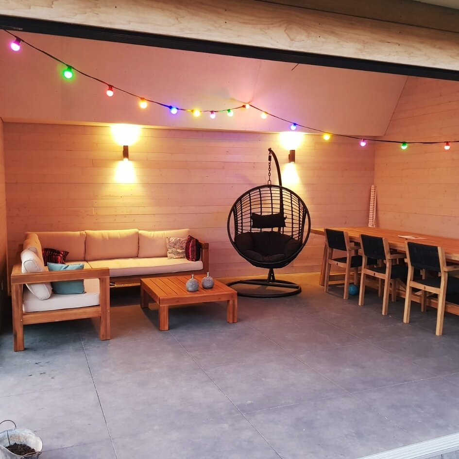 Guirlande guinguette de 43 mètres avec 90 ampoules LED colorées