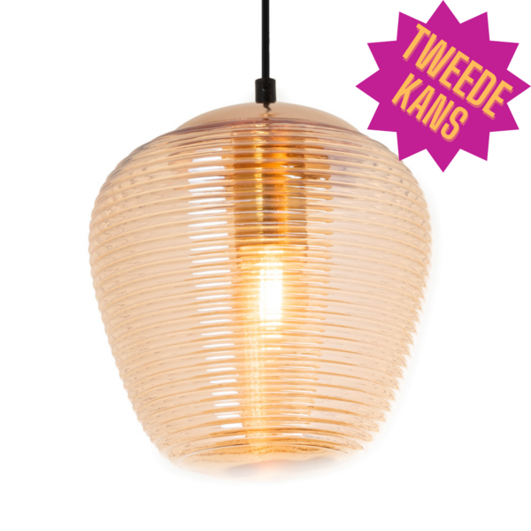 Seconde chance : Suspension design Cairo en verre ambré