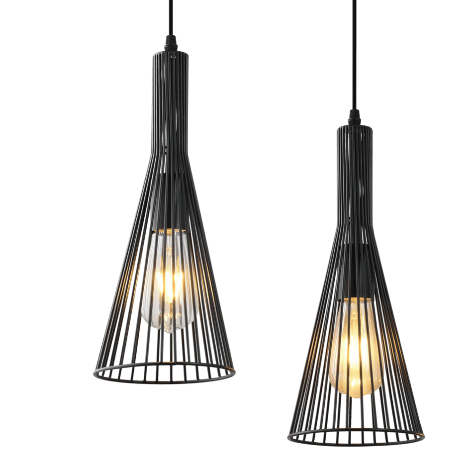 2ème chance : Lampe suspendue métal noir 3 lumières Sofia