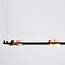 Suspension moderne Calisto avec LED intégrée - noir et rosé