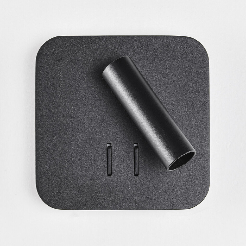 Applique carrée avec plaque murale éclairée et spot rotatif - Sofian