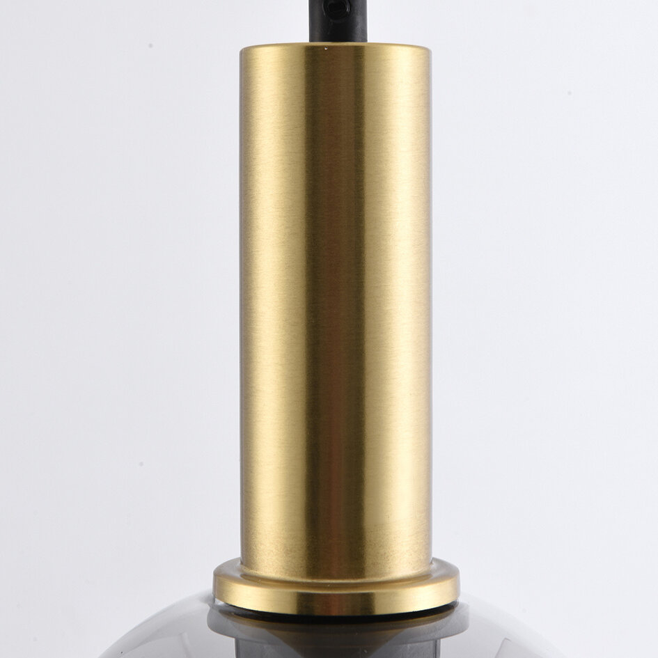 Lampe suspendue Inara avec verre fumé, 1 lumière - or