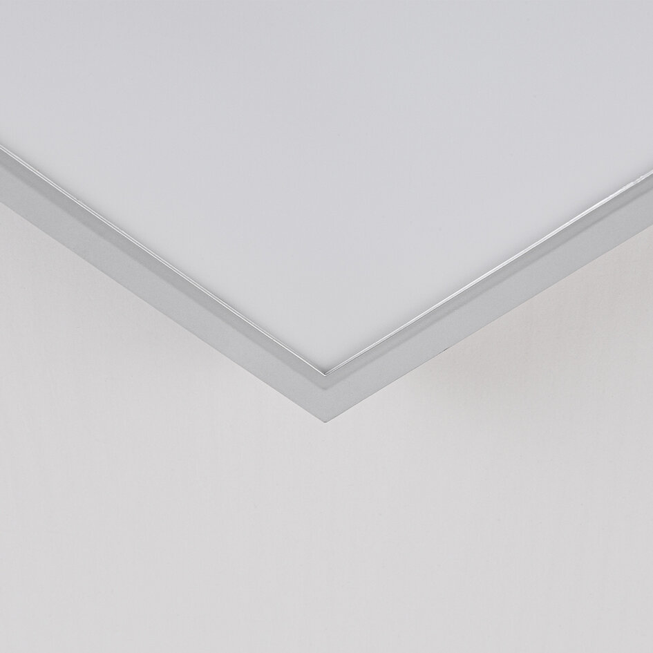 Plafonnier carré avec abat-jour blanc laiteux et LED à 3 niveaux de gradation - Joelle