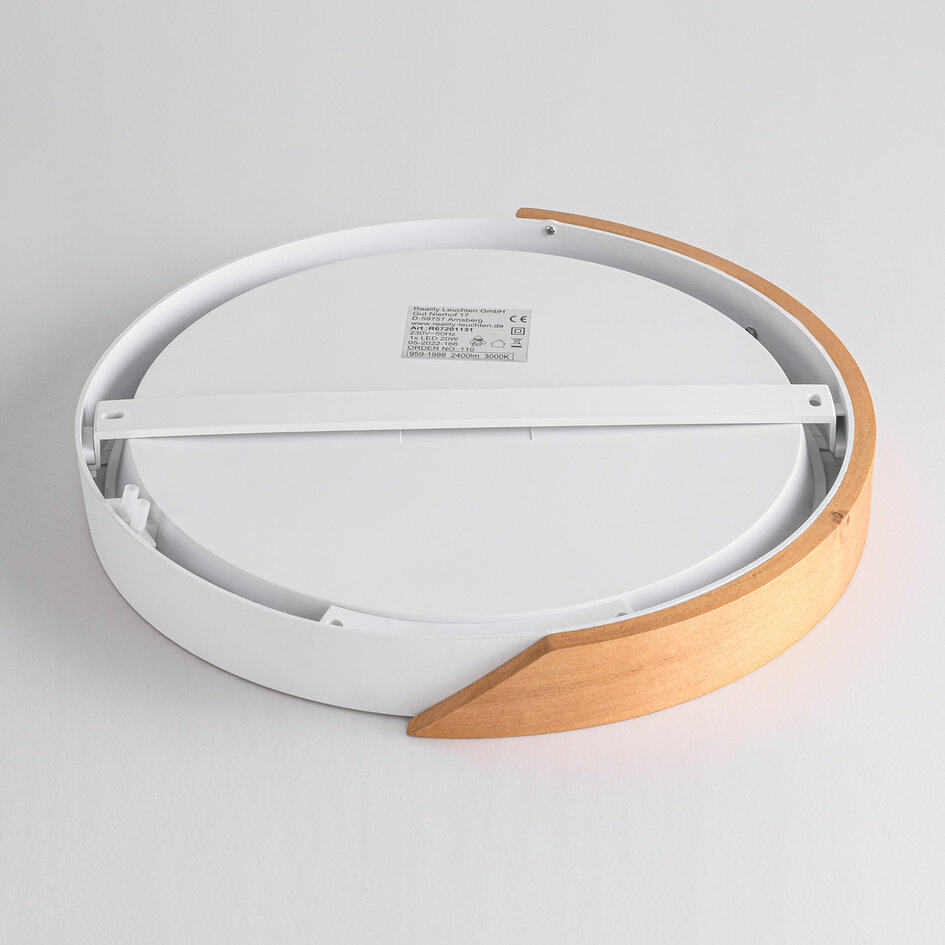 Plafonnier dimmable avec détail en bois - Jano