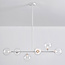 Lampe suspendue Aster avec cadre blanc et boules en verre transparent