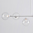 Lampe suspendue Aster avec cadre blanc et boules en verre transparent