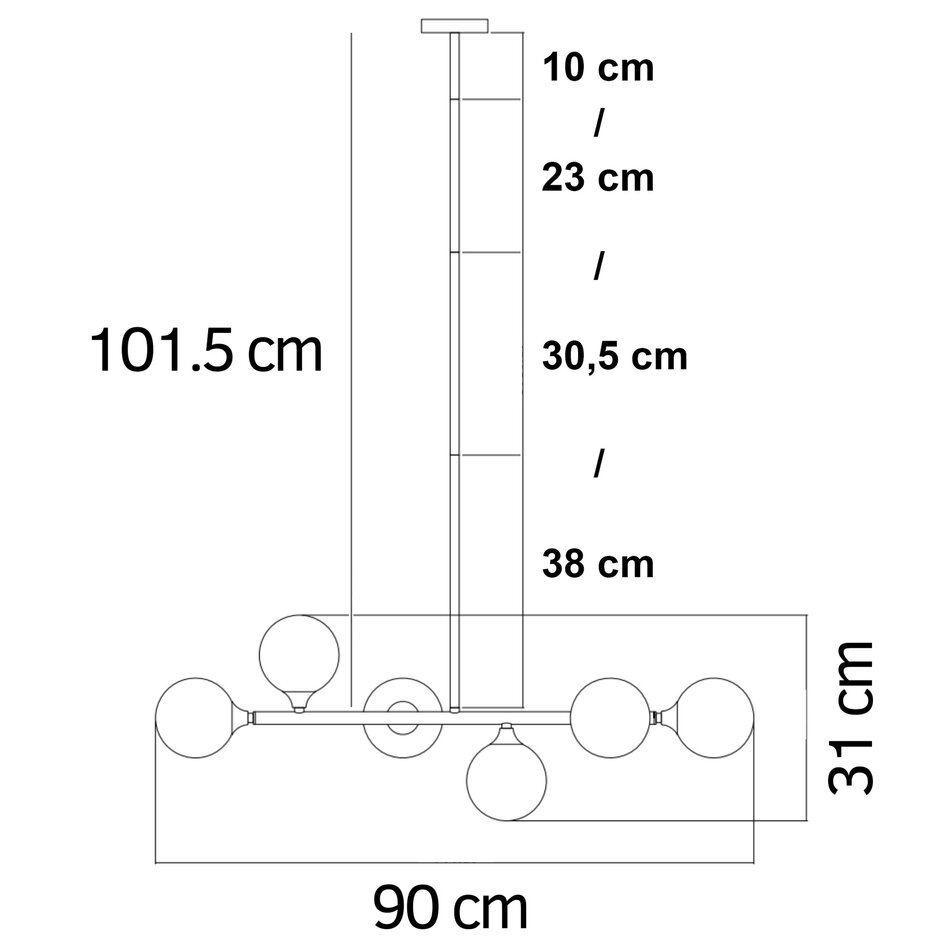 Lampe suspendue Aster - or avec verre fumé