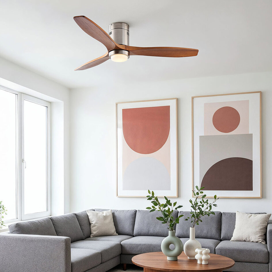 Ventilateur de plafond avec pales en érable et LED dimmable - Linnu