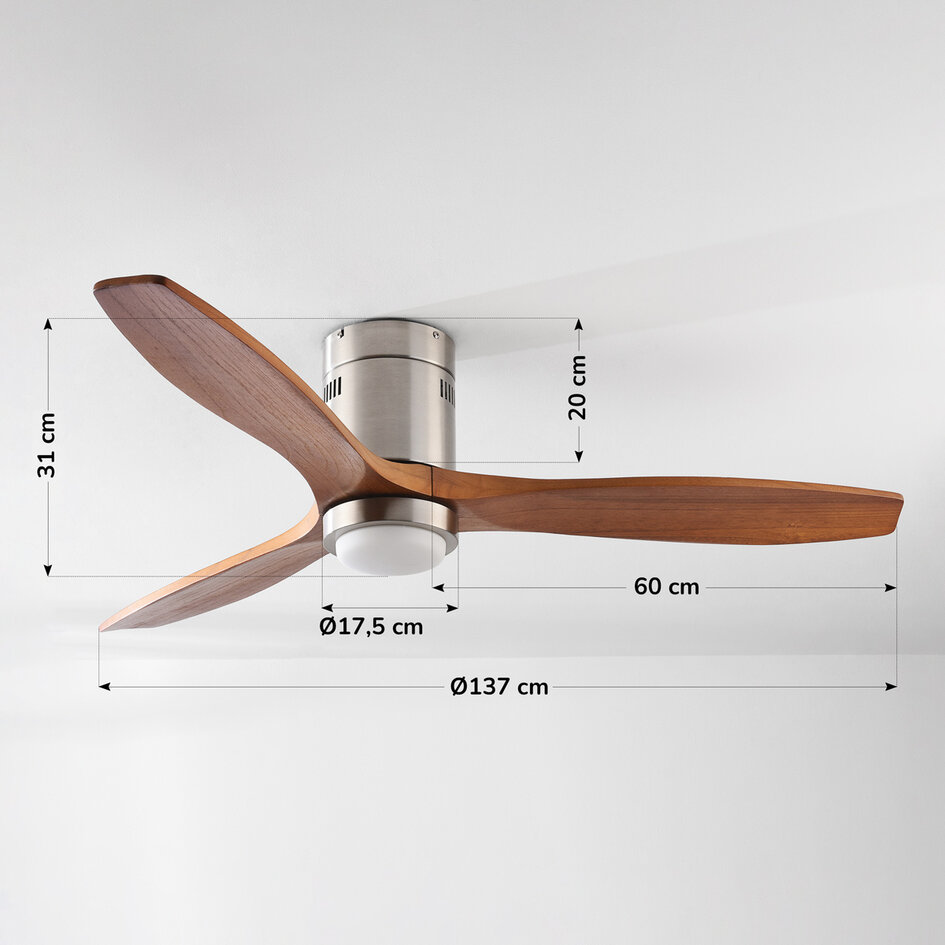 Ventilateur de plafond avec pales en érable et LED dimmable - Linnu