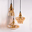 2ème chance : Lampe suspendue industrielle avec verre ambré 3 lumières - Trinidad