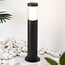 Lampe d'extérieur sur pied Leandre noire à abat-jour blanc opalin- 44 cm